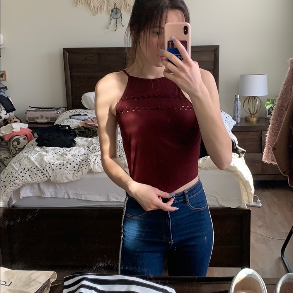 Burgundy cami top